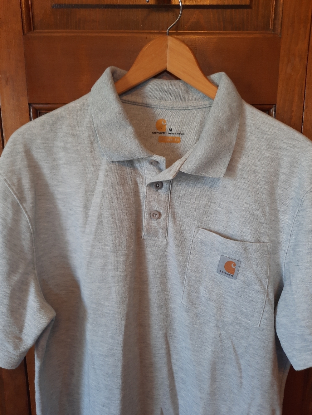 Carhartt Original Fit Heather Gray Short Sleeve Polo Shirt K570 HGY Size Medium - Picture 3 of 11
